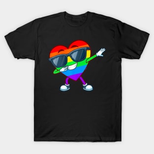 Dabbing Heart  LGBT Pride Month T-Shirt